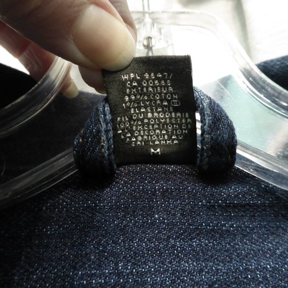 Womens Stretch Denim Floral Embroidered Jean Jacket - Picture 6 of 10